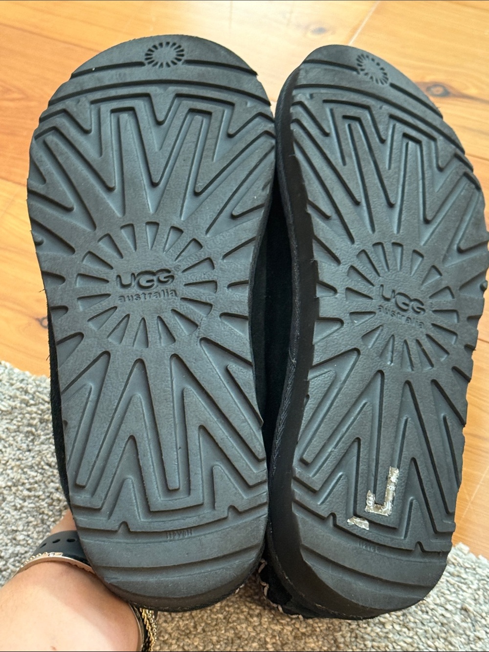 UGG Black Tasman size 9 Suede Slip-On Clog with Contrast Woven Collar - Picture 7 of 16